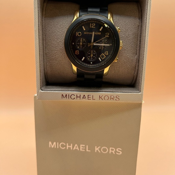 Michael Kors Gold and Black Chronograph Watch - Picture 1 of 7
